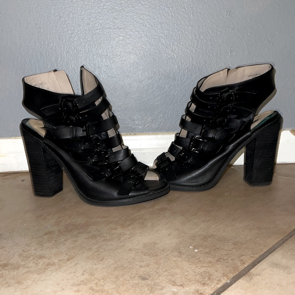 Topshop Faux Leather High Heel Shoes Size 7